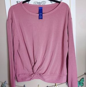 Kit & Ace Brushing up pullover sweater knot pink